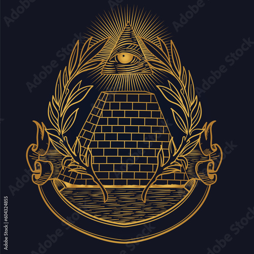 freemasonry Emblem tattoo Compass Tattoo , Eye of Providence. All-seeing eye	
