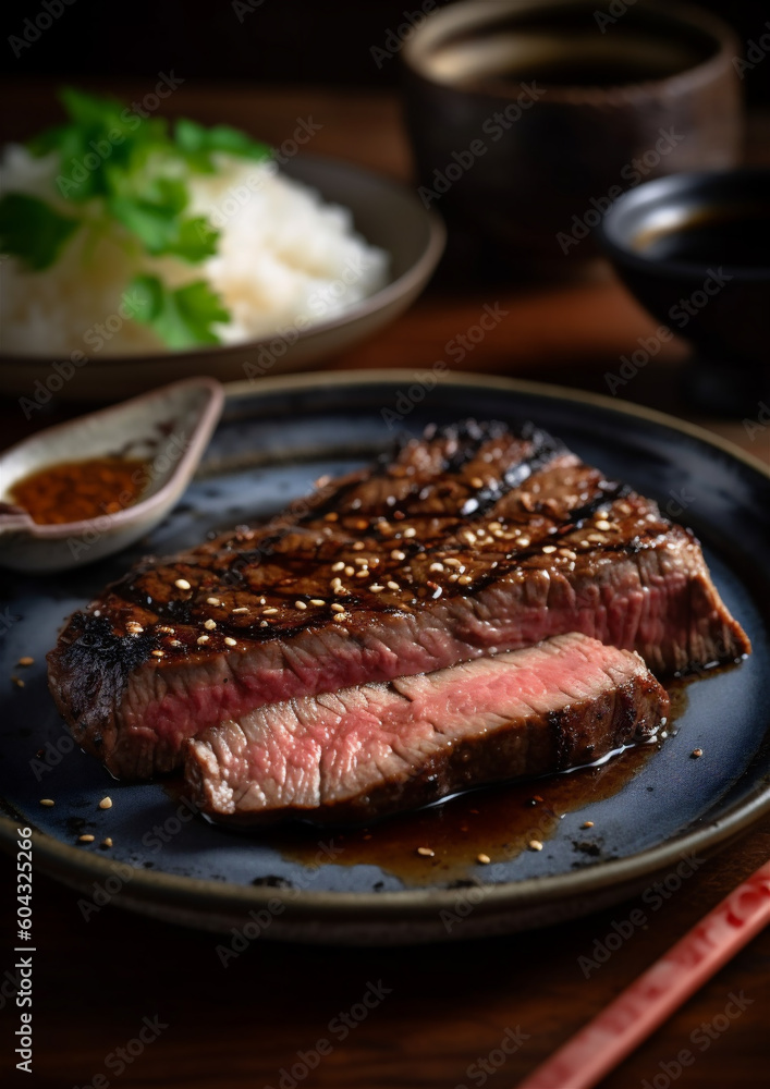 Close-up delicious cuisine, fried steak Close-up delicious cuisine, fried steak