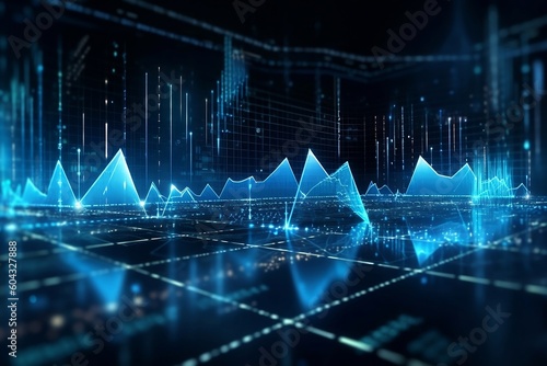 Abstract background with graphs and economic indicators.