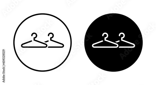 Clothes hanger icon vector isolated on circle background