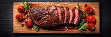 Traditional American barbecue bavette steak. Beef steak is grille. Generative AI