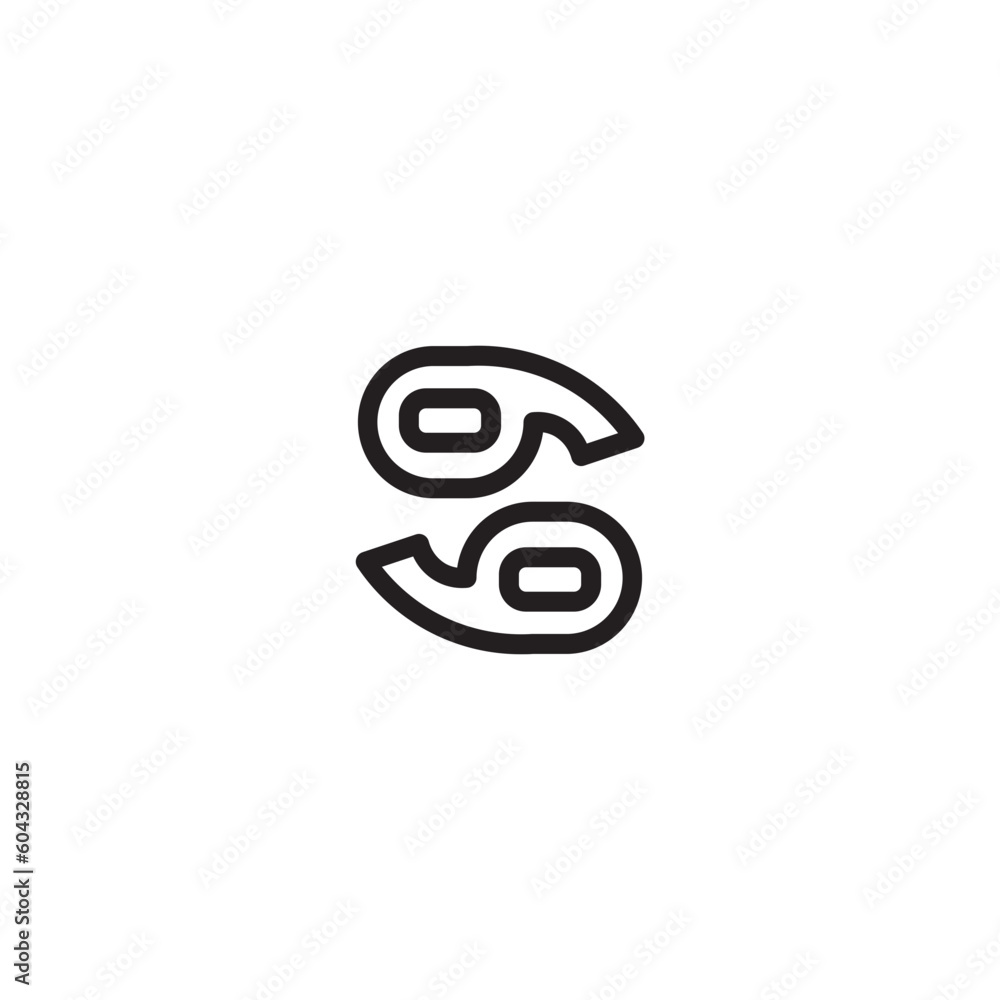 Cancer Greece Zodiac Outline Icon Cancer Greece Zodiac Outline Icon