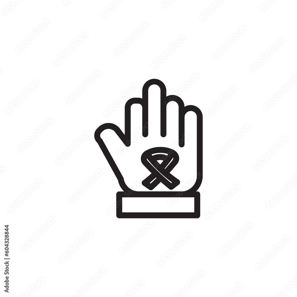Hand Ribbon Stop Outline Icon Hand Ribbon Stop Outline Icon