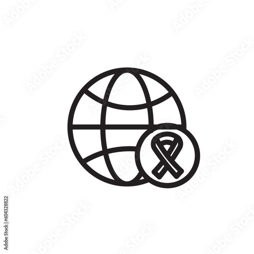 Cancer Day World Outline Icon