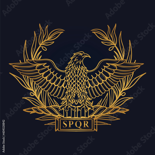 Roman Eagle with the inscription SPQR	 photo