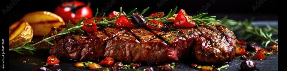 Beef steak is grille. Generative AI Beef steak is grille. Generative AI