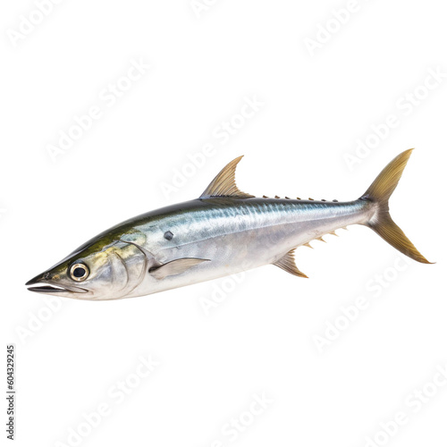 side view of Kingfish fish isolated on a transparent background, Generative ai