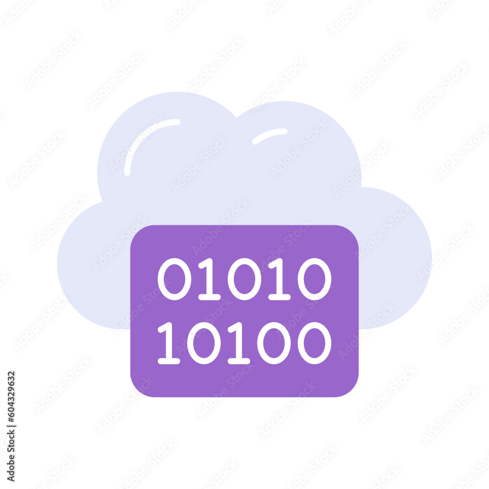 An amazing vector of binary cloud in modern style, cloud coding icon An amazing vector of binary cloud in modern style, cloud coding icon