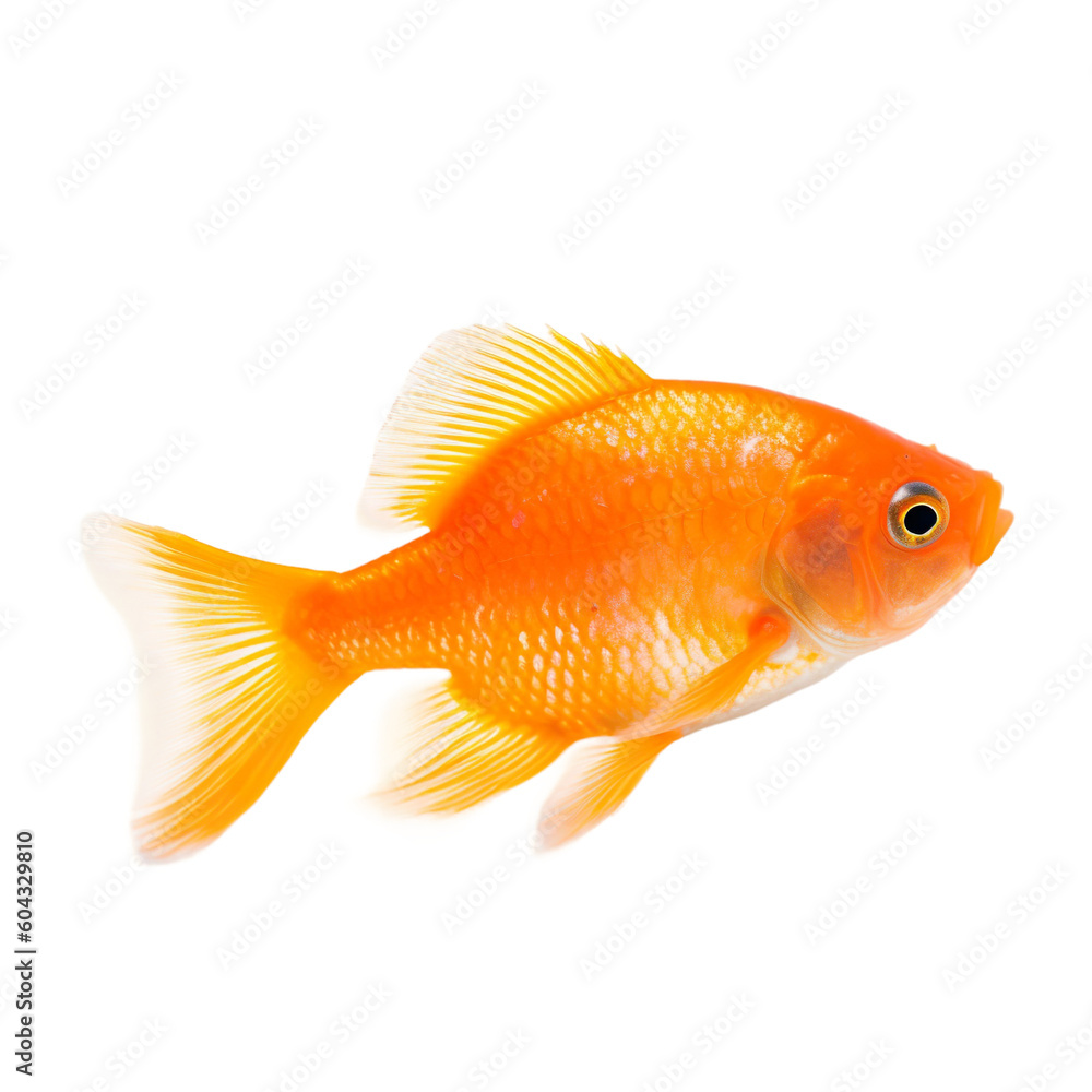 side view of Orange fish isolated on a transparent background, Generative ai side view of Orange fish isolated on a transparent background, Generative ai