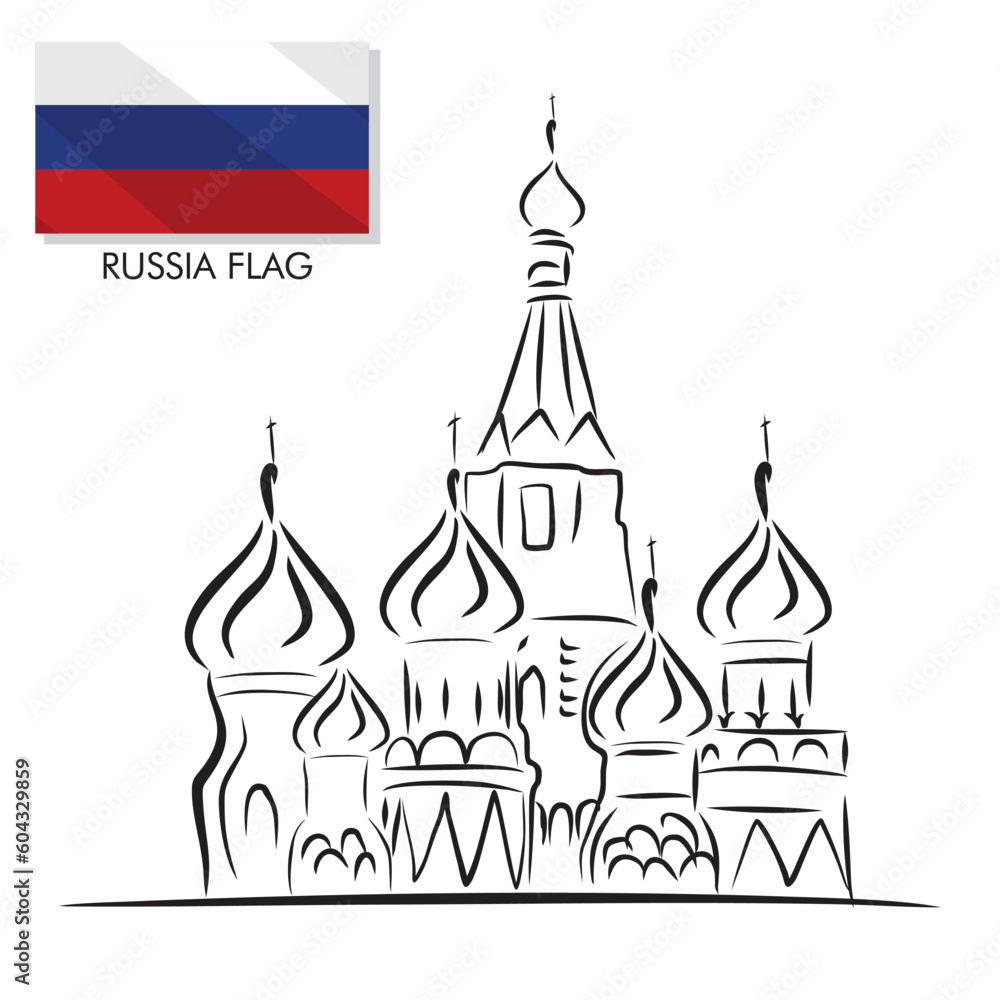 moscow vector with a flag of russia vector vector illustration template banner russia national day independence day moscow vector with a flag of russia vector vector illustration template banner russia national day independence day