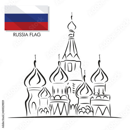 moscow vector with a flag of russia vector vector illustration template banner russia national day independence day