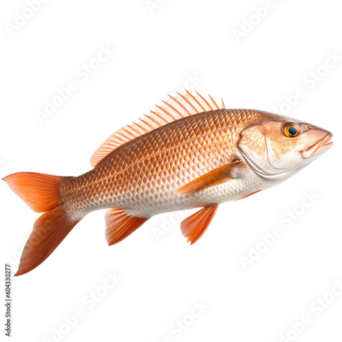 side view of Redfish isolated on a transparent background, Generative ai