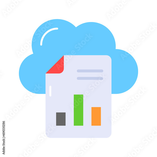 Beautiful designed vector of cloud report in modern style, easy to use icon