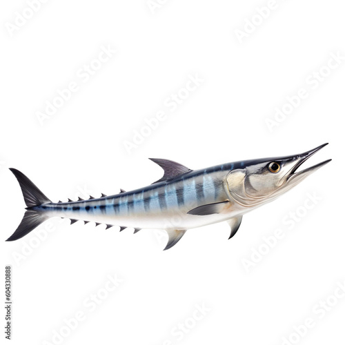 side view of Wahoo fish isolated on a transparent background, Generative ai