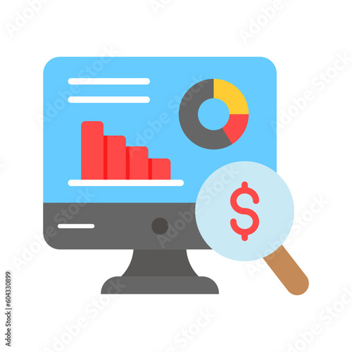 An amazing icon of financial audit in modern style isolated on white background