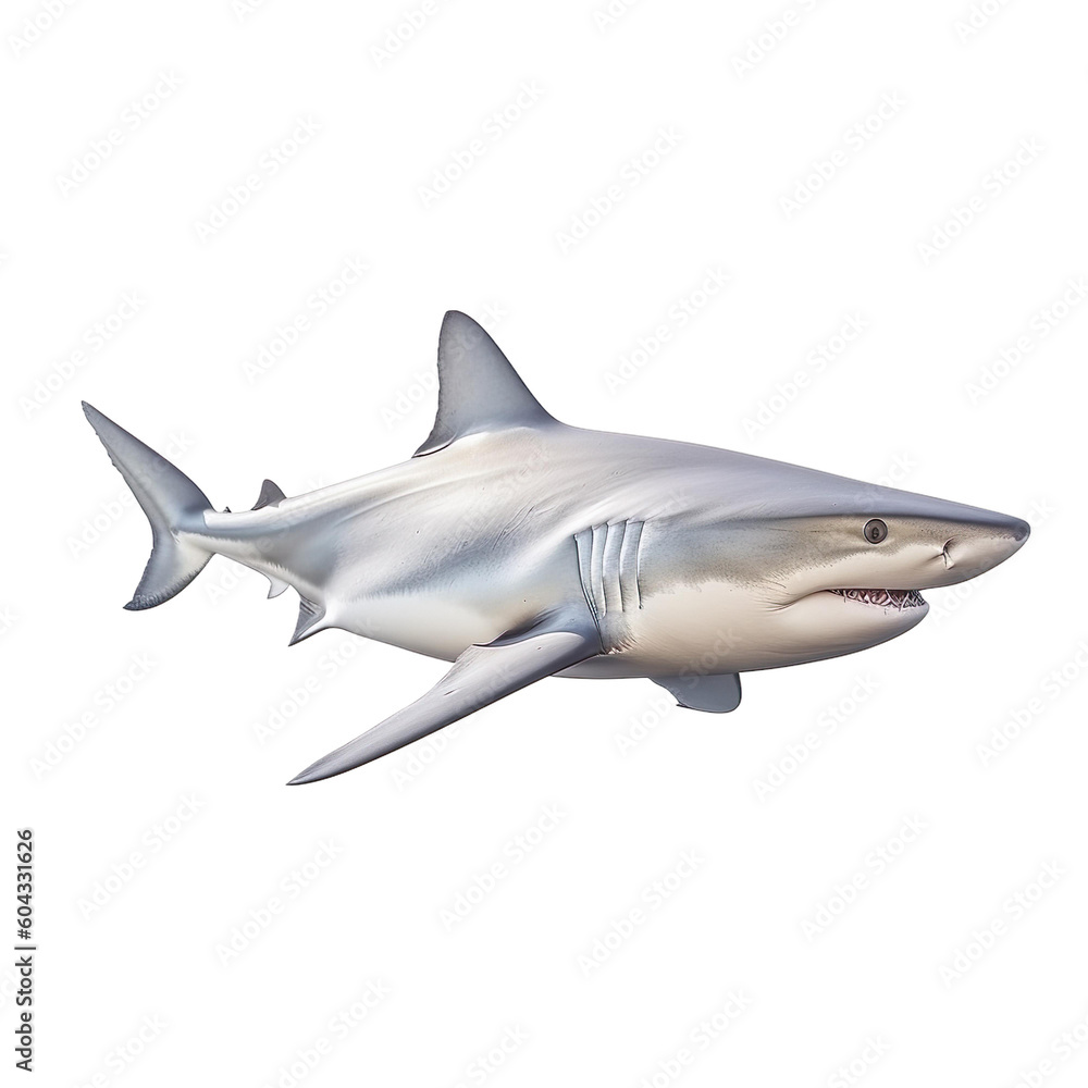 Fototapeta premium shark fish isolated on a transparent background, Generative ai
