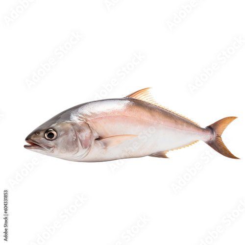 side view of Amberjack fish on transparent background, Generative ai 