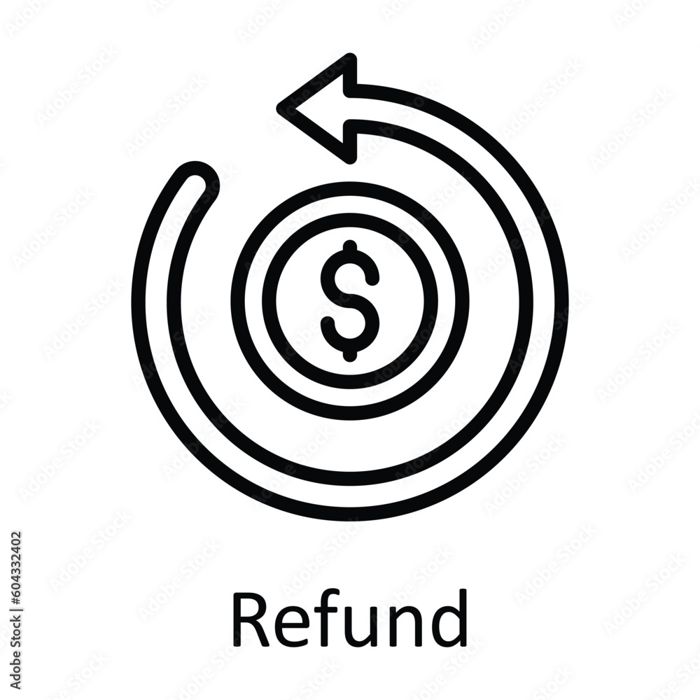 Refund vector outline Icon Design illustration. Taxes Symbol on White background EPS 10 File Refund vector outline Icon Design illustration. Taxes Symbol on White background EPS 10 File