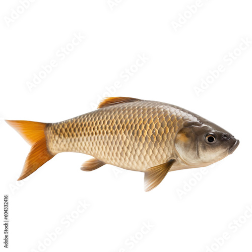 side view of Carp fish on transparent background, Generative ai 