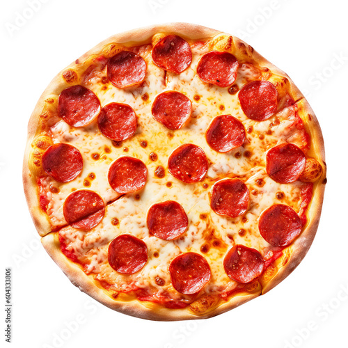 pizza isolated on white created with Generative AI