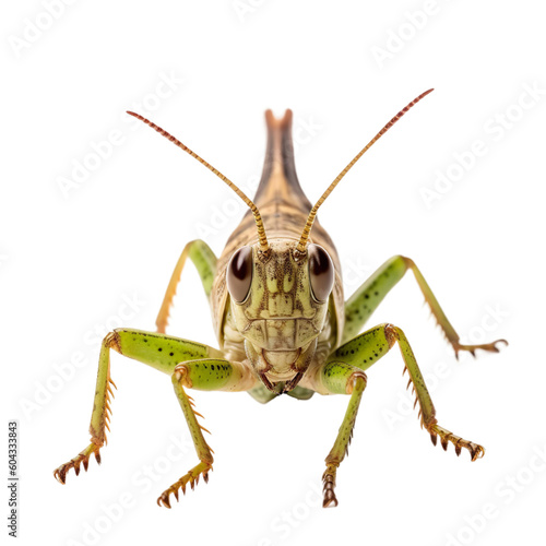 Grasshopper insect isolated on transparent background, Generative ai 