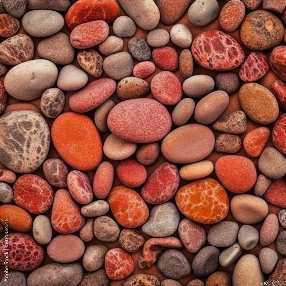 Pattern made of red stones background Pattern made of red stones background