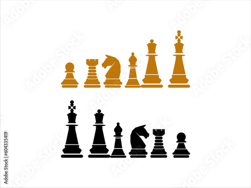 Chess pieces set isolated on white background  