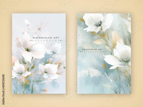 Floral wedding invitation card template design, flowers with leaves. Luxury wedding invitation card background with flower botanical leaves vector design for wedding and vip cover template.
