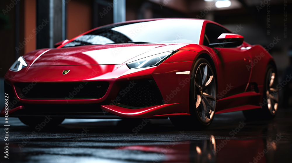 Luxury red sport car. Generative AI Luxury red sport car. Generative AI