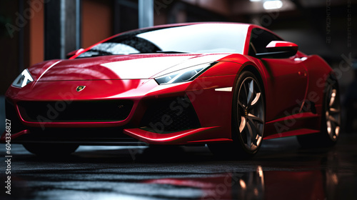 Luxury red sport car. Generative AI