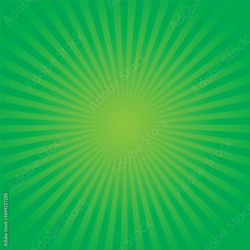 Green Burst Background. Vector Illustration.