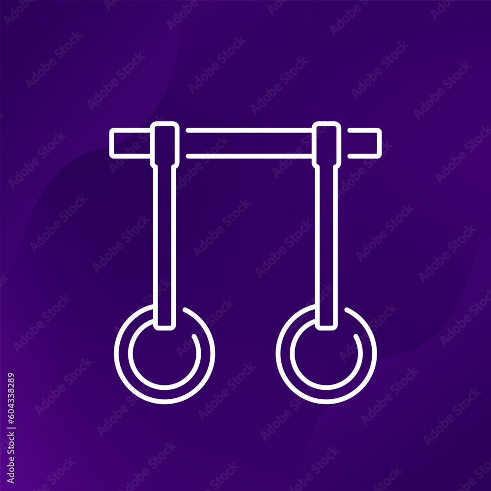 gymnastics rings and a bar icon, line vector gymnastics rings and a bar icon, line vector