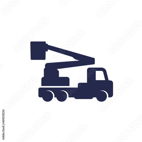 bucket truck icon on white