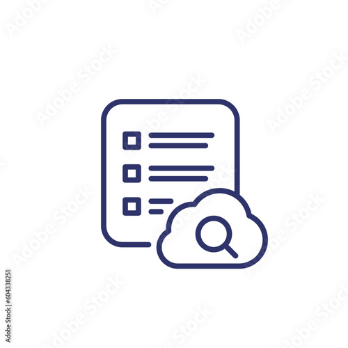 cloud search results line icon