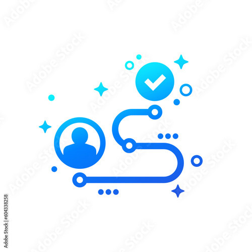Customer journey icon, vector design