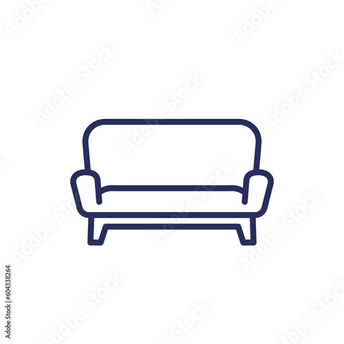 couch or sofa line icon on white