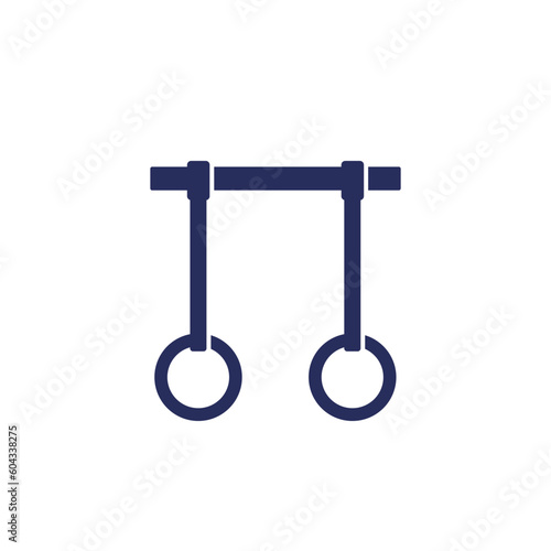 gymnastics rings and a bar icon on white