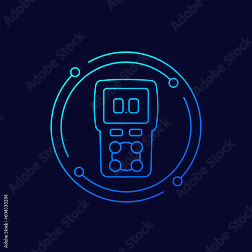 gas detector icon, linear design