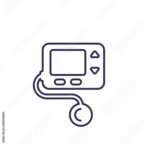 insulin pump icon, line vector photo