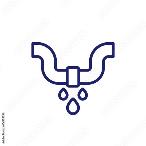 leaking pipe, water leakage line icon