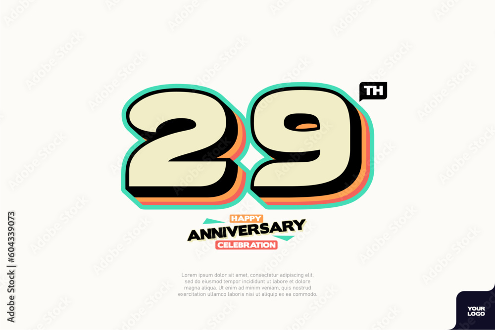 Naklejka premium Number 29 logo icon design 29th birthday logo number anniversary 29