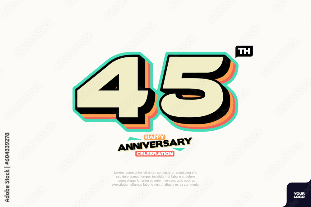 Number 45 logo icon design 45th birthday logo number anniversary 45 Number 45 logo icon design 45th birthday logo number anniversary 45