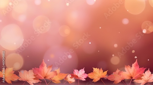 Autumn leaves background, blurred red and orange leaves, fall leaves in the sun, season of nature. Generative AI. © Caphira Lescante