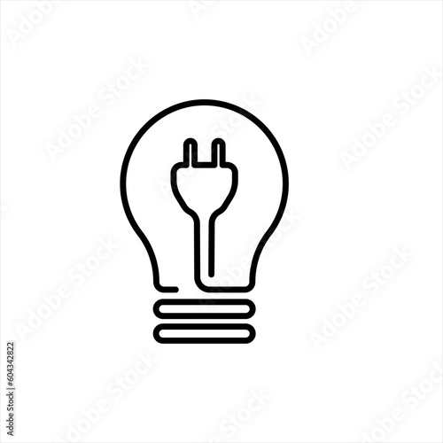 light bulb icon, simple electric icon or inspiration