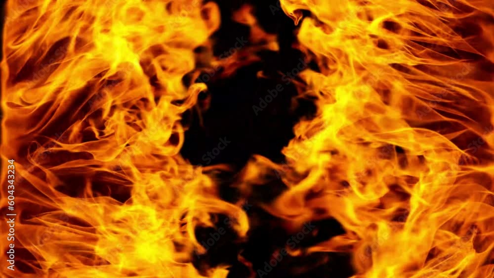 Tongues of flame from two sides on a black background. 3d illustration. Tongues of flame from two sides on a black background. 3d illustration.