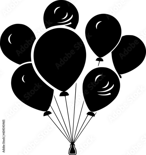 Balloons | Minimalist and Simple Silhouette - Vector illustration