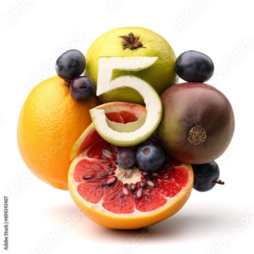 fruit, number, apple, orange, food, isolated, healthy, lemon, fresh, green, fruits, white, pear, yellow, citrus, diet, red, ripe, sweet, vitamin, juicy, health, vegetarian, eating, generative ai