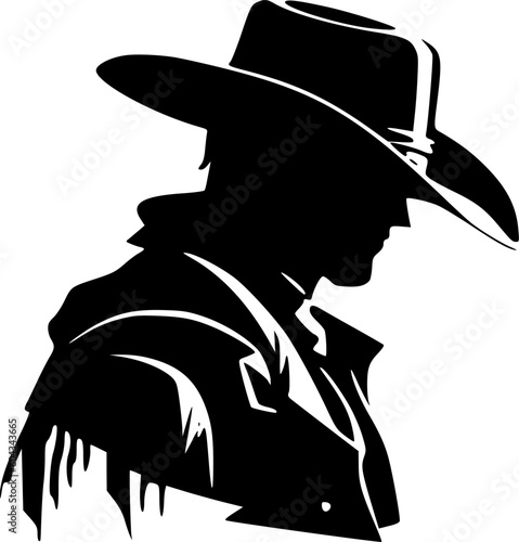 Cowboy | Minimalist and Simple Silhouette - Vector illustration