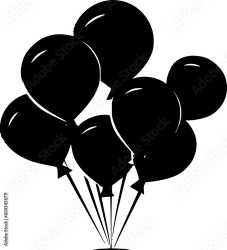 Balloons | Minimalist and Simple Silhouette - Vector illustration