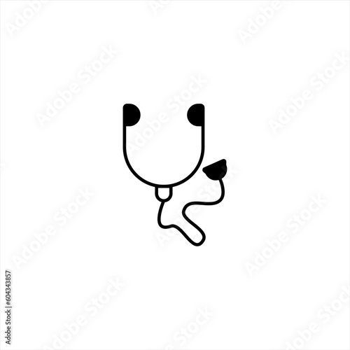 stethoscope icon, for medicine department, web, button, etc